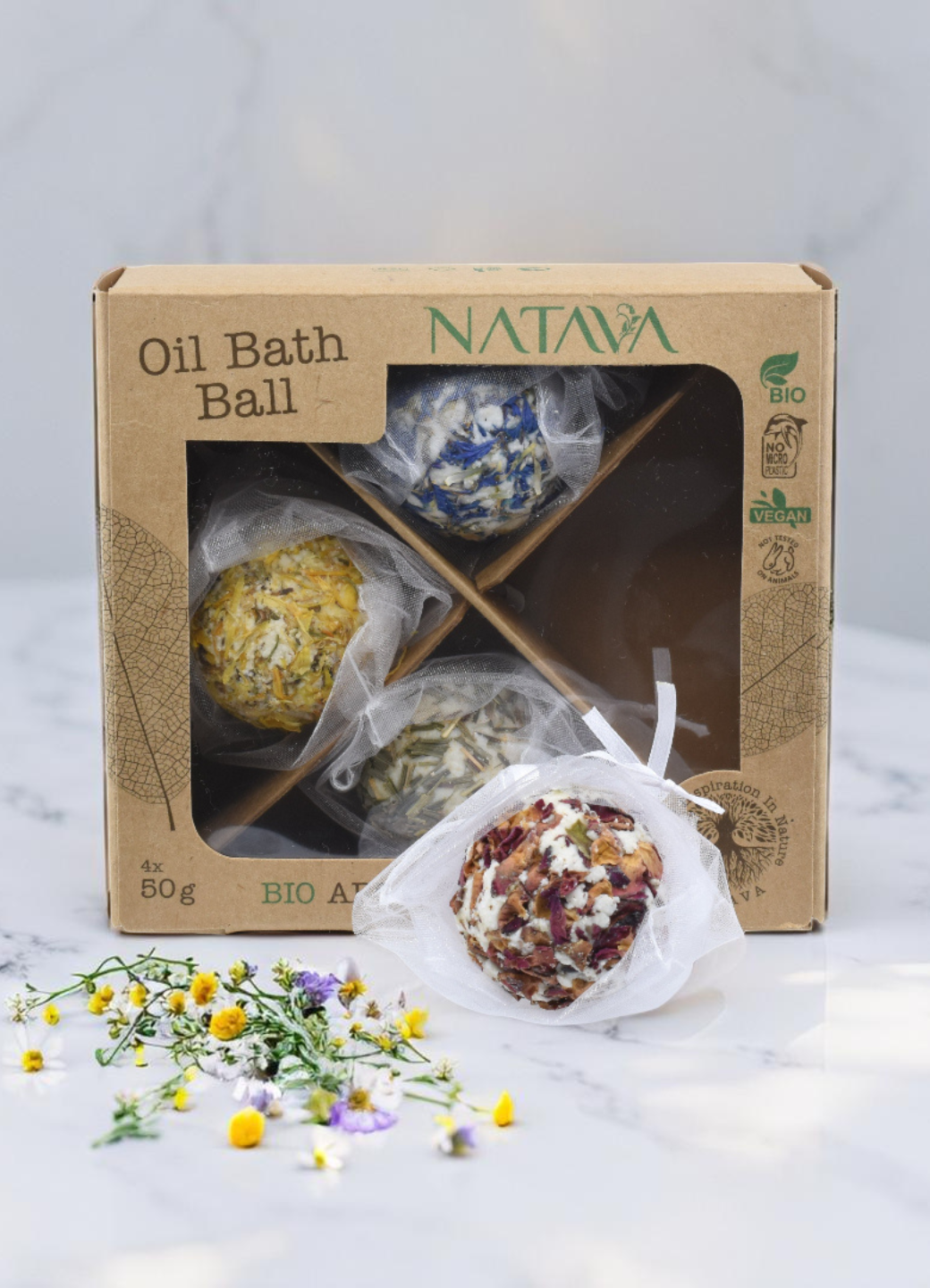 Natava bio fürdőgolyó szett, 4x50g