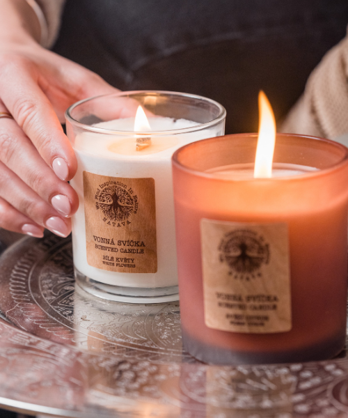 Natava citrusos illatú szójagyertya fa kanóccal