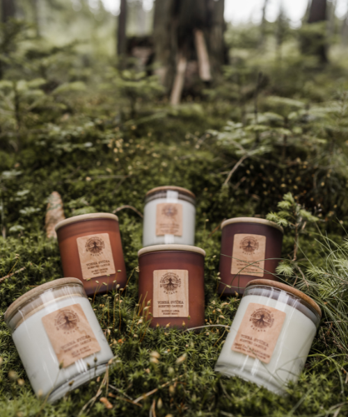 Natava aromaterápiás szójagyertyák fa kanóccal 