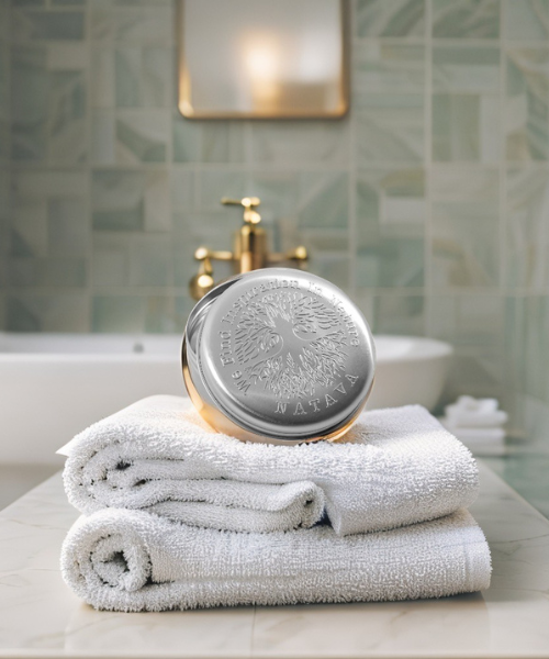 Natava alumínium szappantartó fürdőszobai környezetben