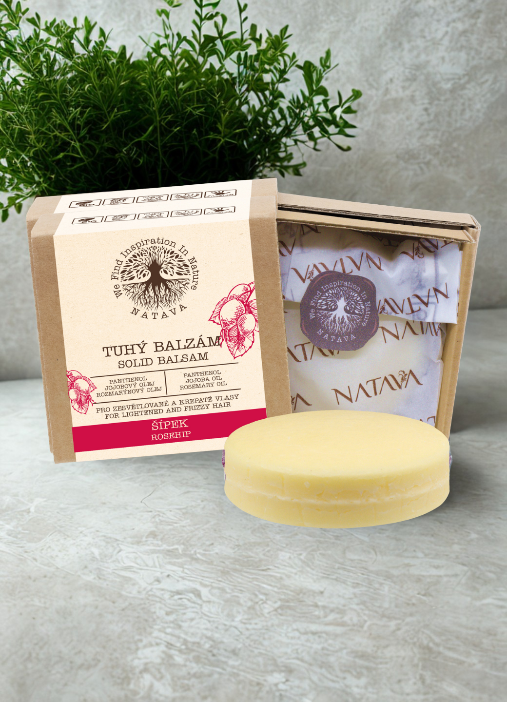 Natava szilárd balzsam csipkebogyó kivonattal, 75g