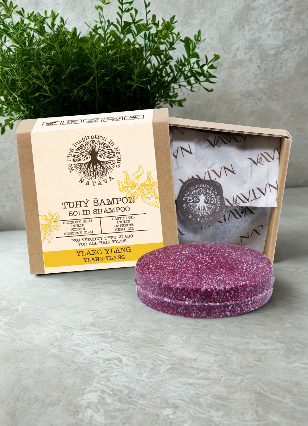 Natava szilárd sampon ylang-ylang kivonattal, 85g