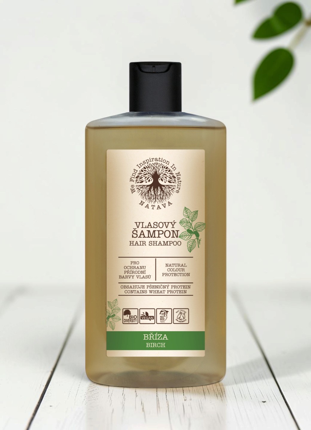Natava nyírfa sampon a természetes hajszínért – vegán, SLS- és szilikonmentes, 250 ml
